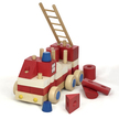 TARNAWA Wóz strażacki z klocków mały - drewniany samochód zabawka (1)