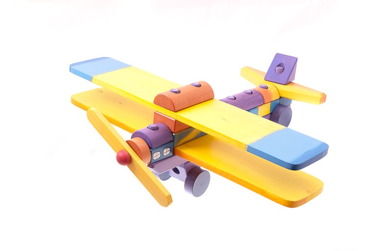 TARNAWA Duży kolorowy samolot z klocków - drewniany samolot (1)