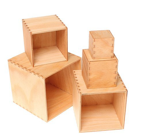 GRIMMS Drewniane pudełka - naturalne (1)