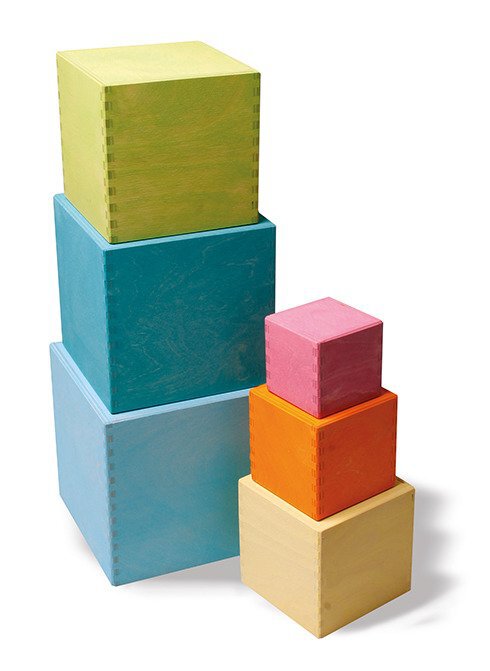 GRIMMS Drewniane pudełka - pastelowe (1)