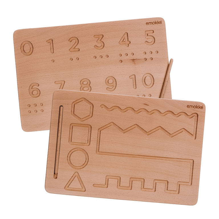 EMOKKE Tablica drewniana Montessori do nauki pisania cyfr (1)