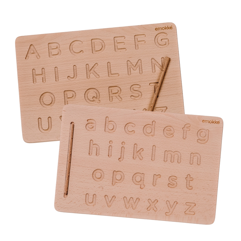 EMOKKE Tablica drewniana Montessori do nauki pisania liter