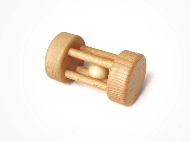 LittleDOT Cylinder z kulką - grzechotka z drewna (1)